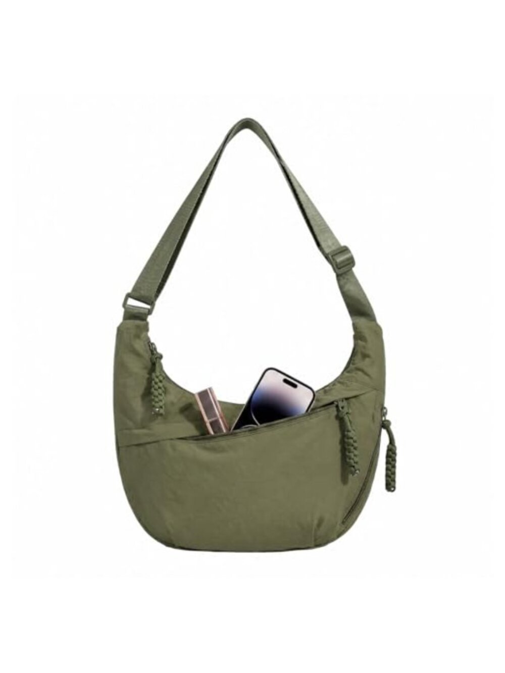 WITERY Nylon Crossbody Bag Waterproof Crescent Slouchy Shoulder Handbag Hobo